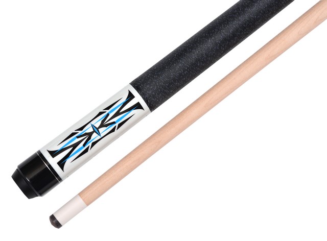 Short Maple 42 Inch 2 Pce Hardwood Canadian Maple Pool Cue Billiard Table Stick 17 OZ Black White